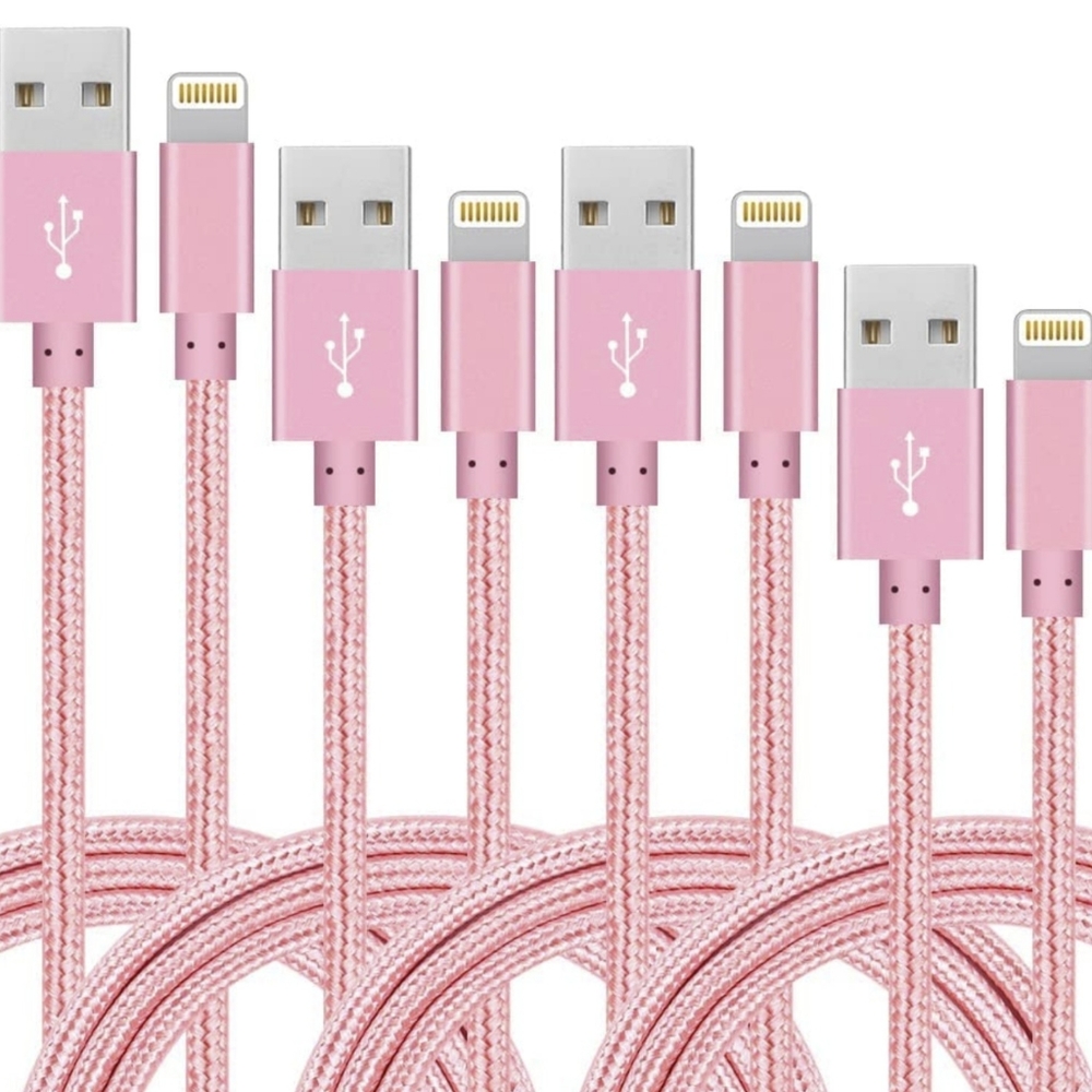 4Pack(3ft 6ft 6ft 10ft) Lightning Cable Apple Certified Braided Nylon Fast Charg